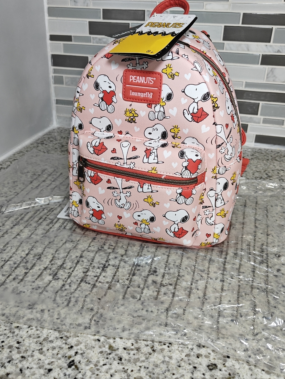 Loungefly Peanuts Snoopy & Woodstock Valentine's Day Mini Backpack - Picture 7 of 10